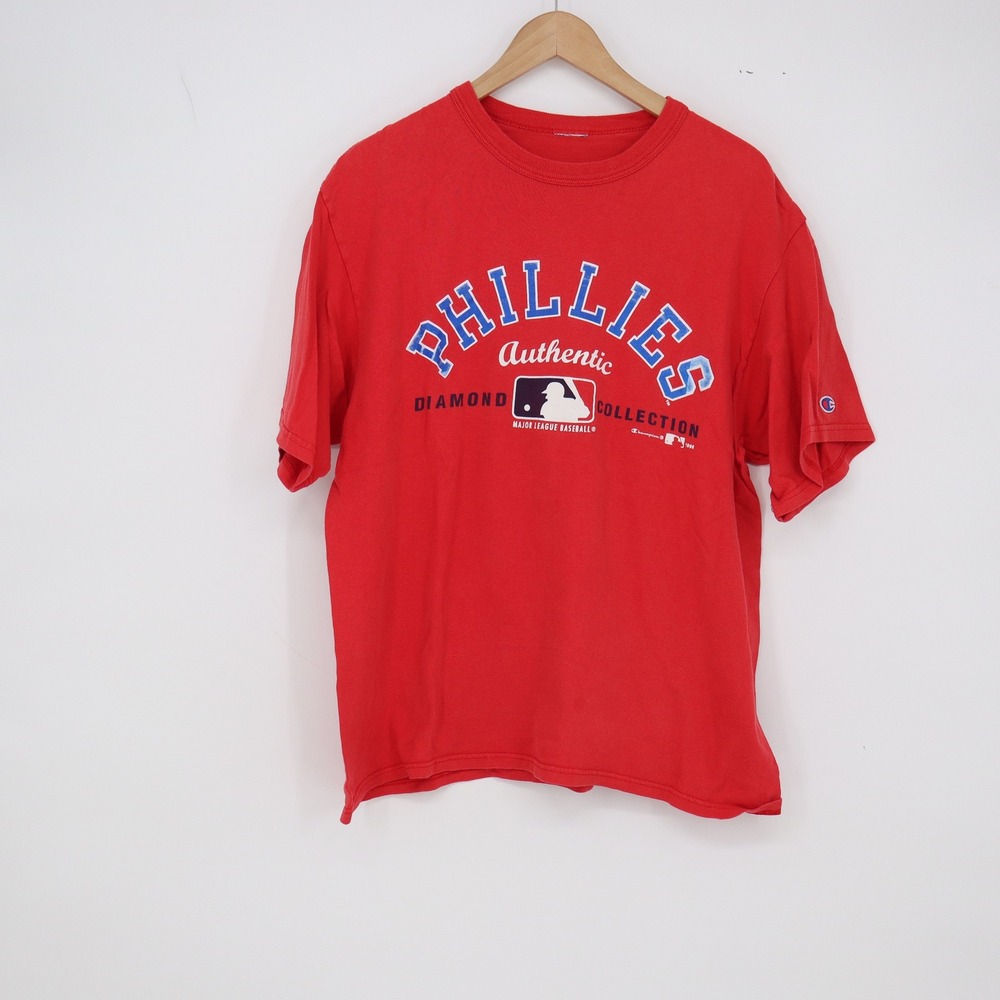 Philadelphia Phillies T-Shirt Mens L Red MLB Baseball Champion Excellent